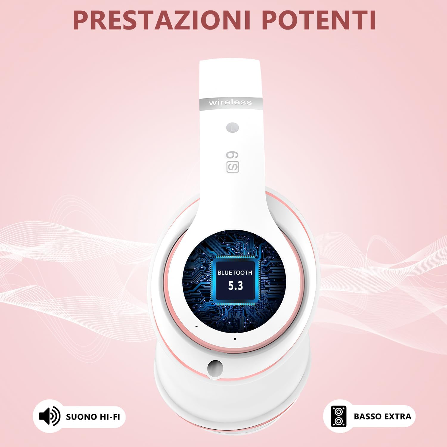 Detalle de Rebocico Bluetooth Headphones with 65 Hours Playtime and 6 EQ Modes