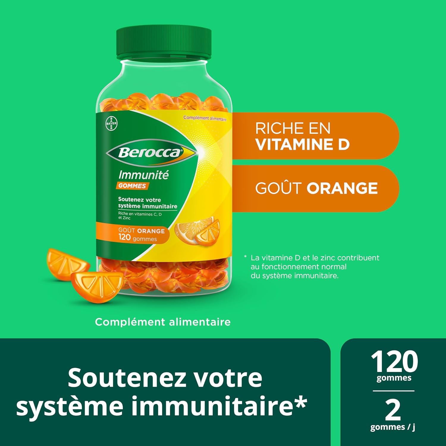 Detalle 2 de Berocca ImmunitĂ© gommes 120 đ