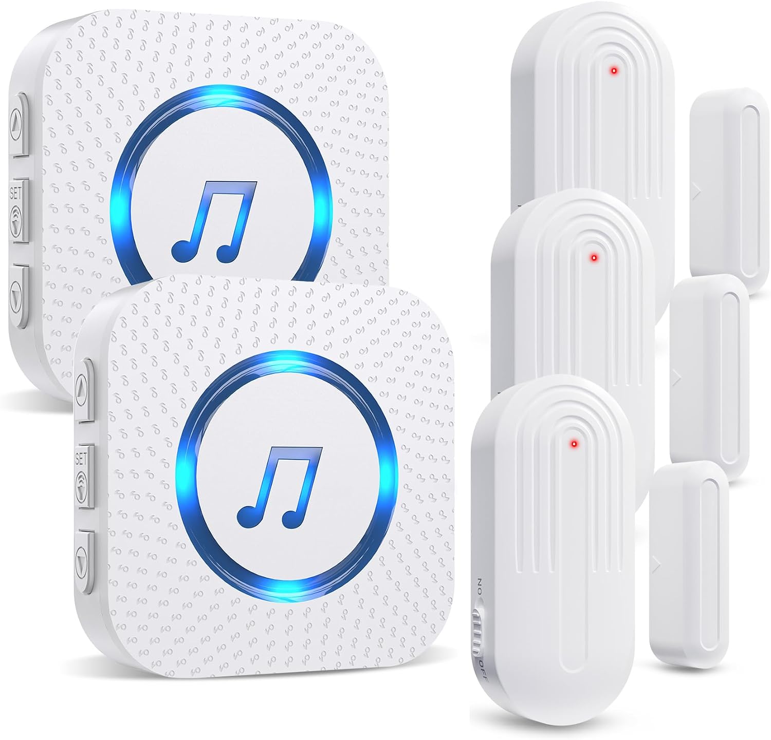 SanJie 3 Sensors +2 Receiver Wireless Door Chime with 26 Tones