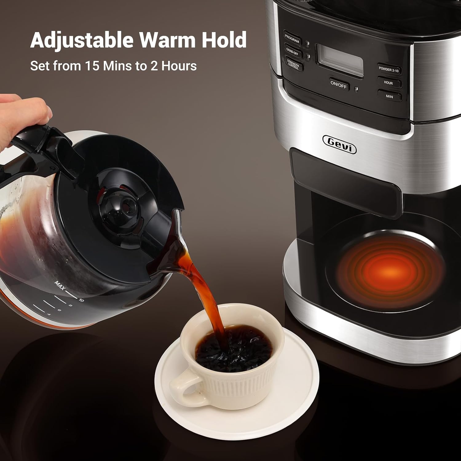 Thumbnail 2 de Gevi 10-Cup Drip Coffee Maker with Grinder