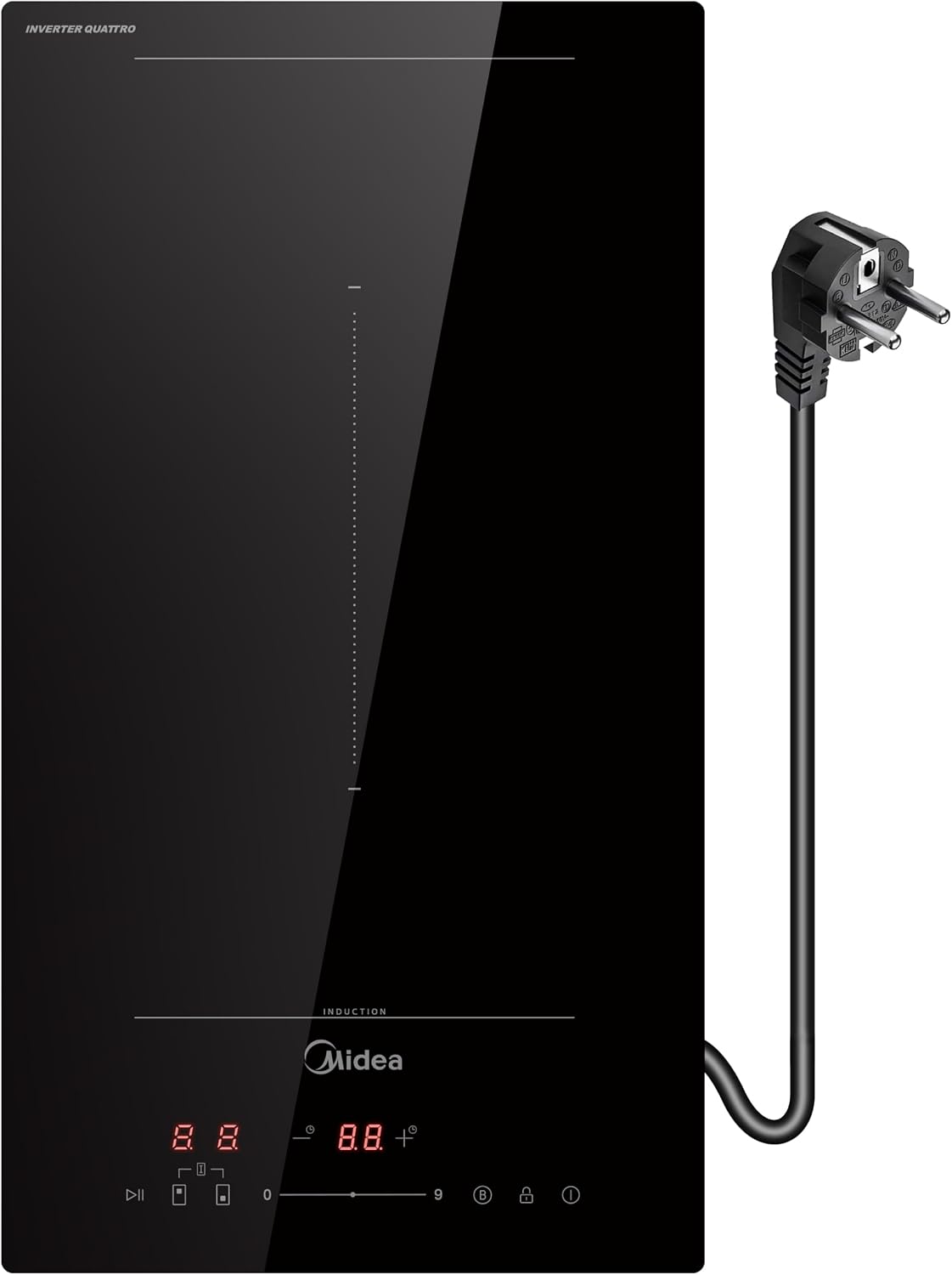 Detalle de MIDEA Induktionskochfeld mit Flexzonen – Glaskeramik, 220–240V, Berührungskontrolle