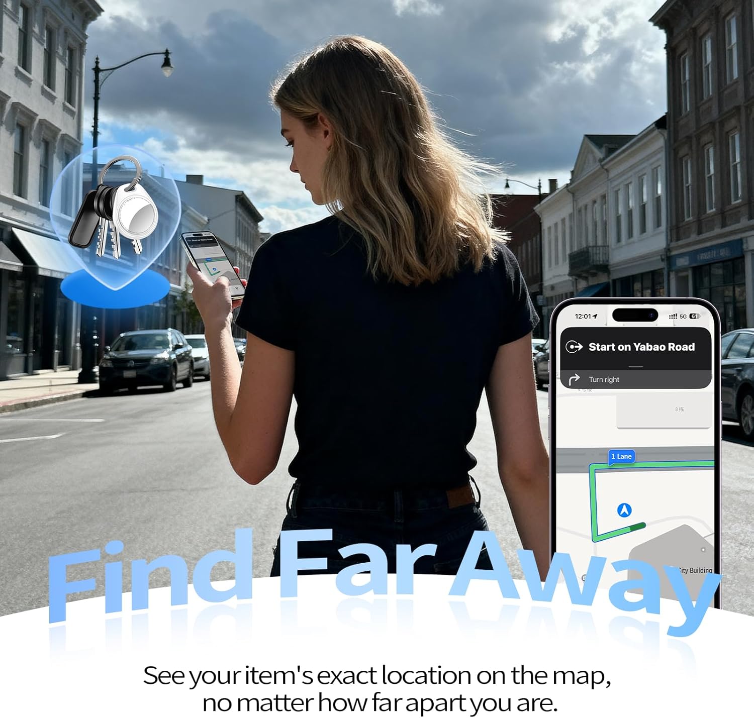 Thumbnail 2 de Tukio Air Tags traceur GPS Bluetooth – lot de 4, fonctionne avec l’app Localiser d’Apple (iOS uniquement)