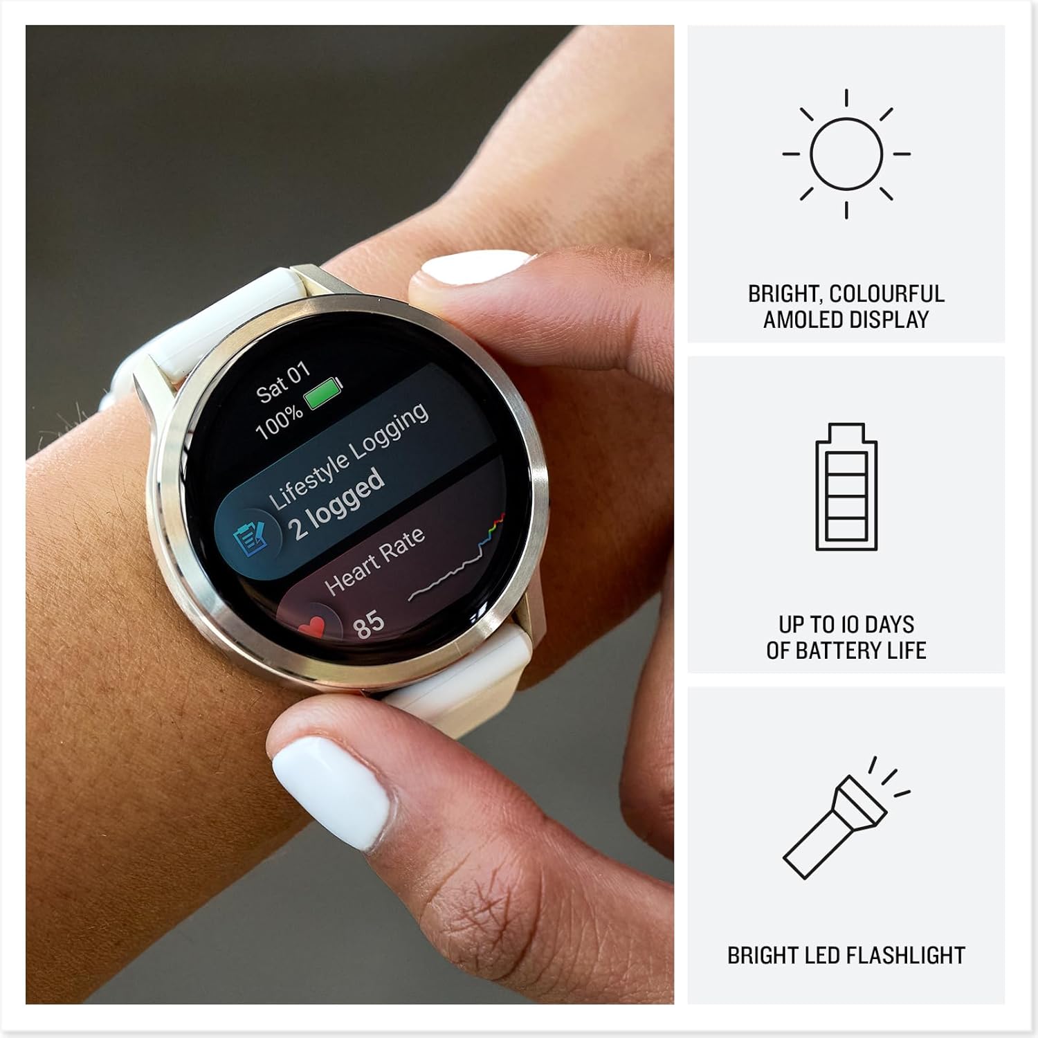 Thumbnail 2 de Garmin Venu 4 (41mm) GPS Smartwatch with AMOLED Display and Health Focus