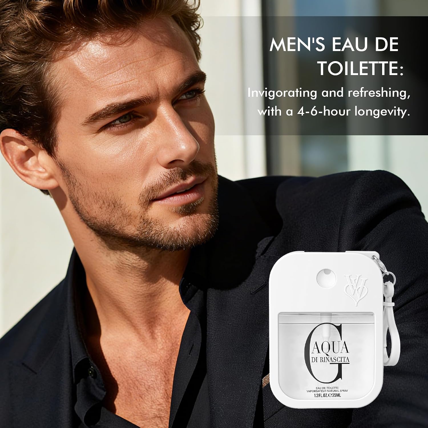 Detalle 2 de Parfüm Herren 4er-Pack (35 ml) Geschenkset – Eau de Toilette mit Bergamotte & Vanille (Reisegröße)