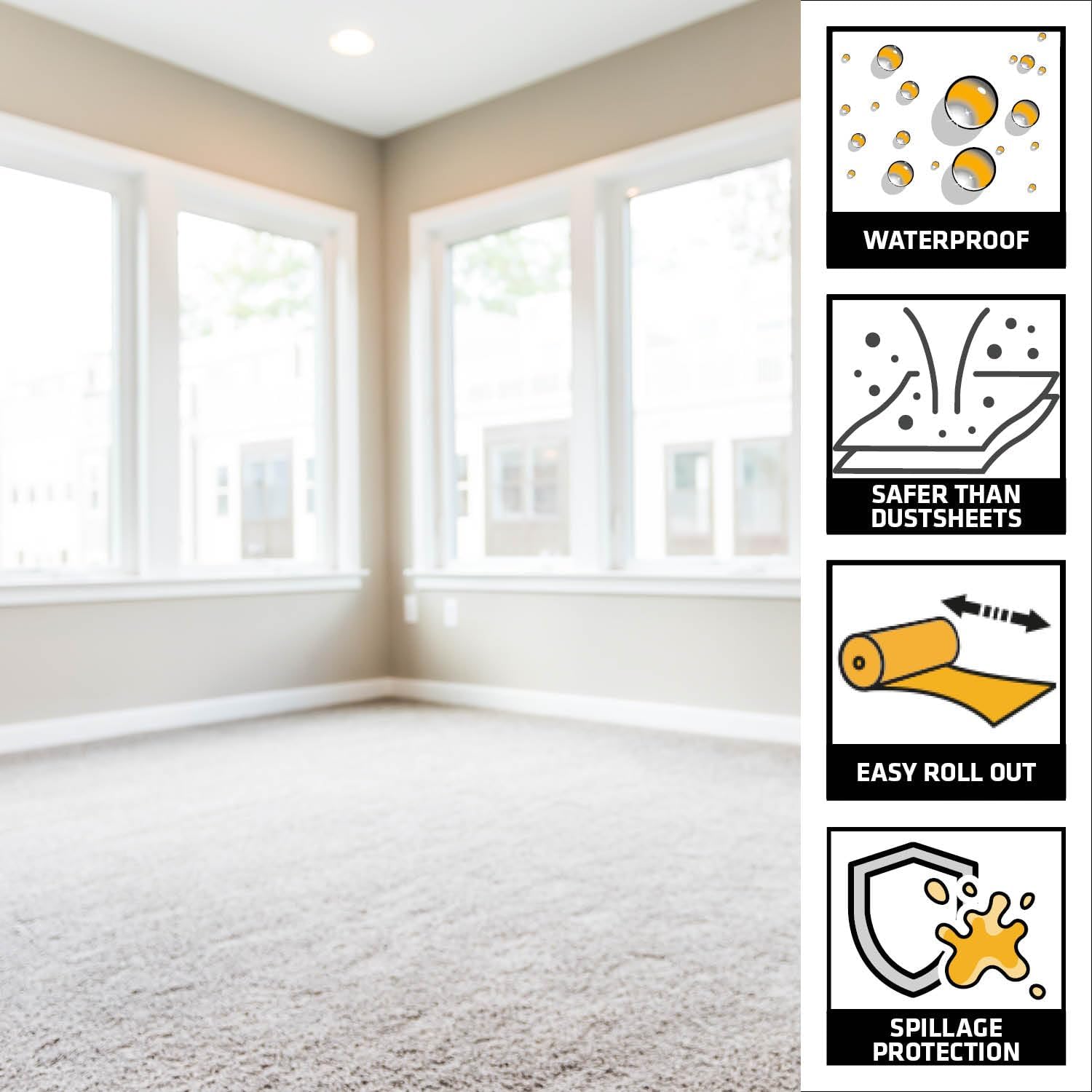 Thumbnail 1 de Everbuild ROLL75 Roll and Stroll Premium Carpet Protector – 600mm x 75m