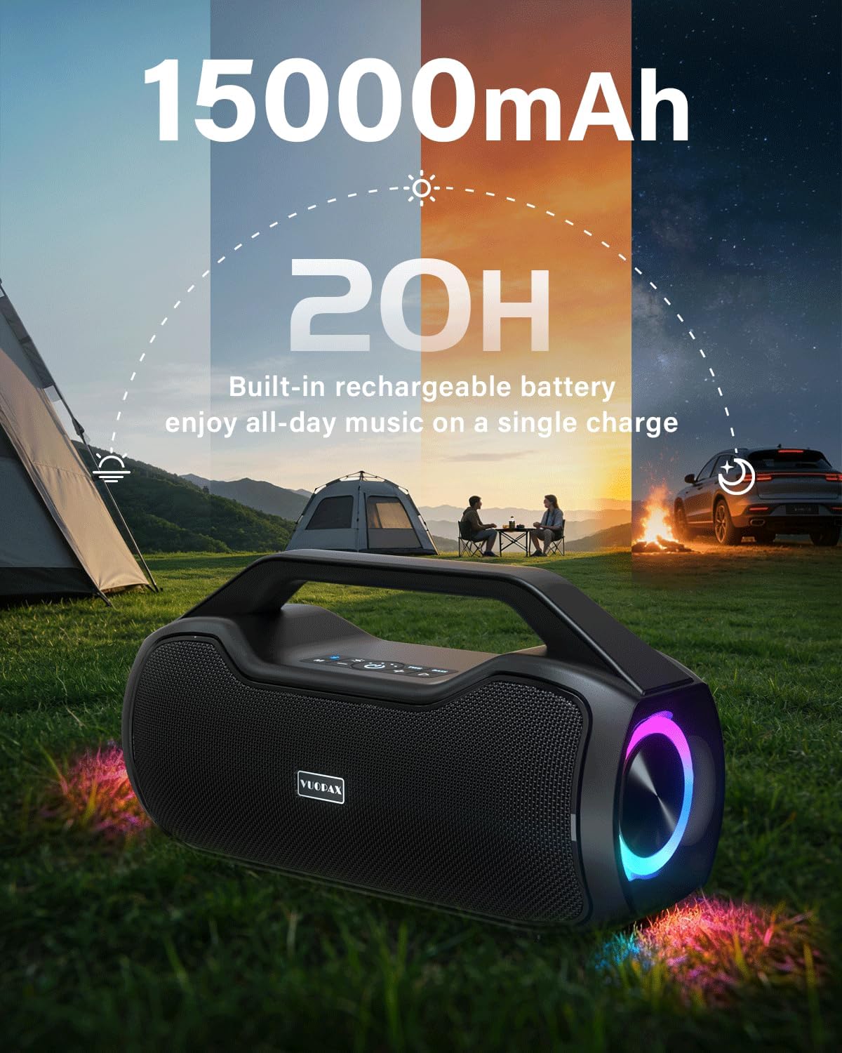 Thumbnail 3 de Portable Bluetooth Speaker Wireless with 200W Peak Power and DSP‑Enhanced Sound