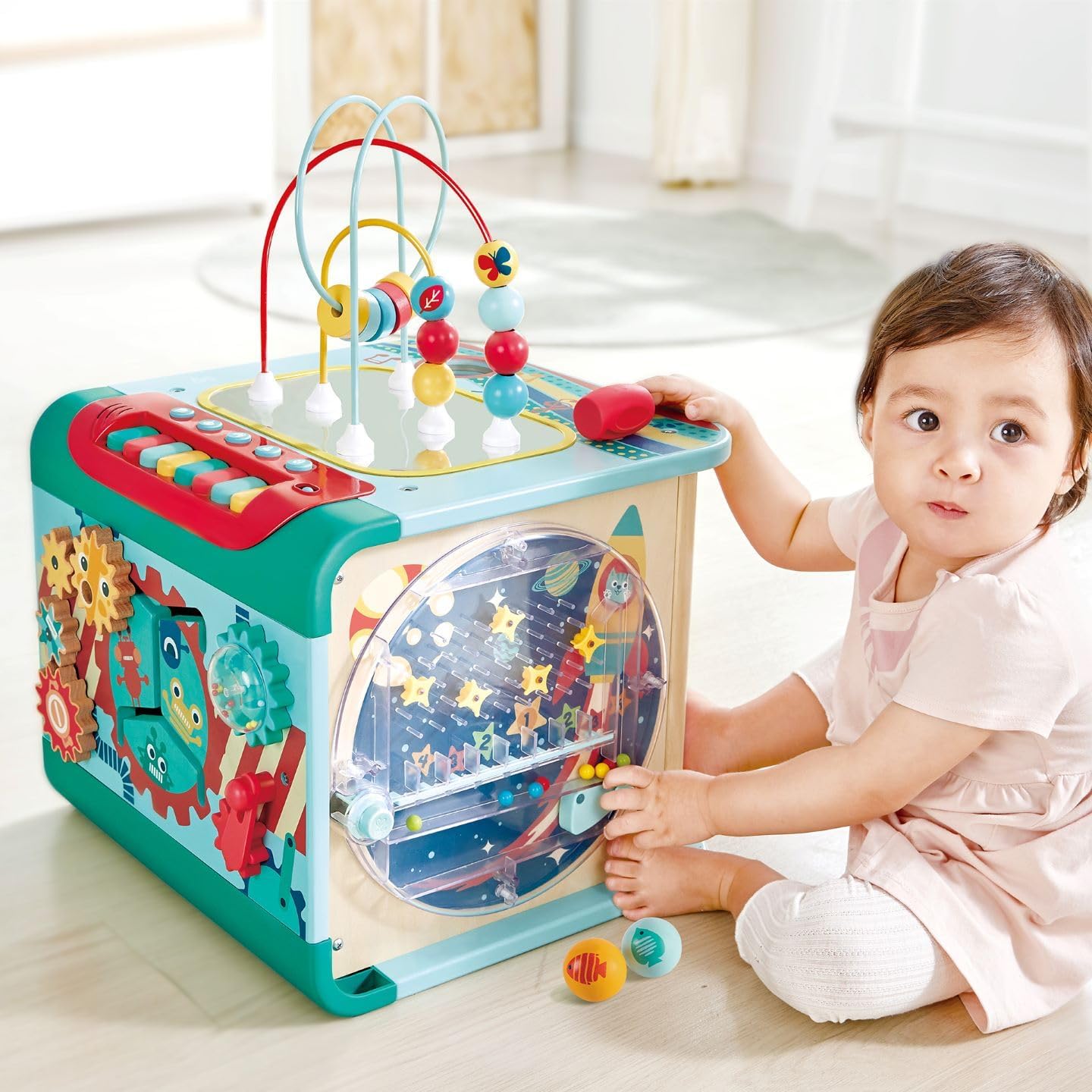 Detalle de Hape Magischer Motorikwürfel mit Sound-Funktion – Motorikspielzeug ab 12 Monaten