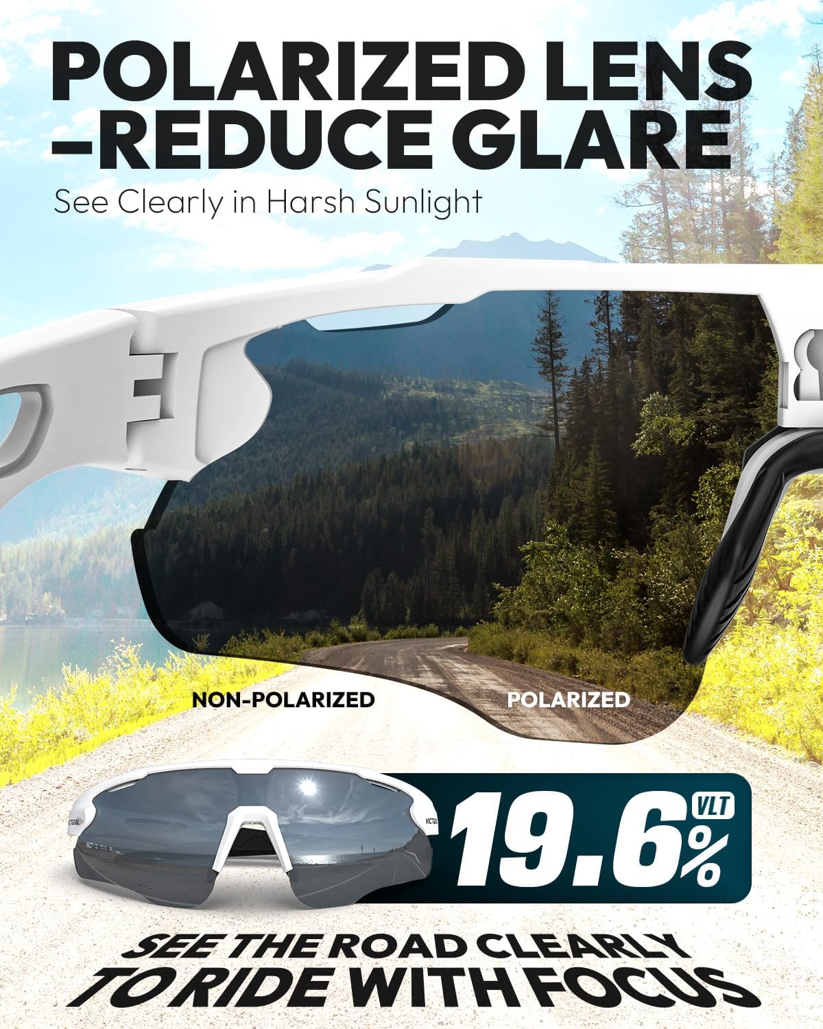 Thumbnail 2 de Victgoal Fahrradbrille – polarisiert, UV400, ultraleichtes TR90 Rahmendesign für Radfahren, Laufen und Outdoor-Aktivitäten