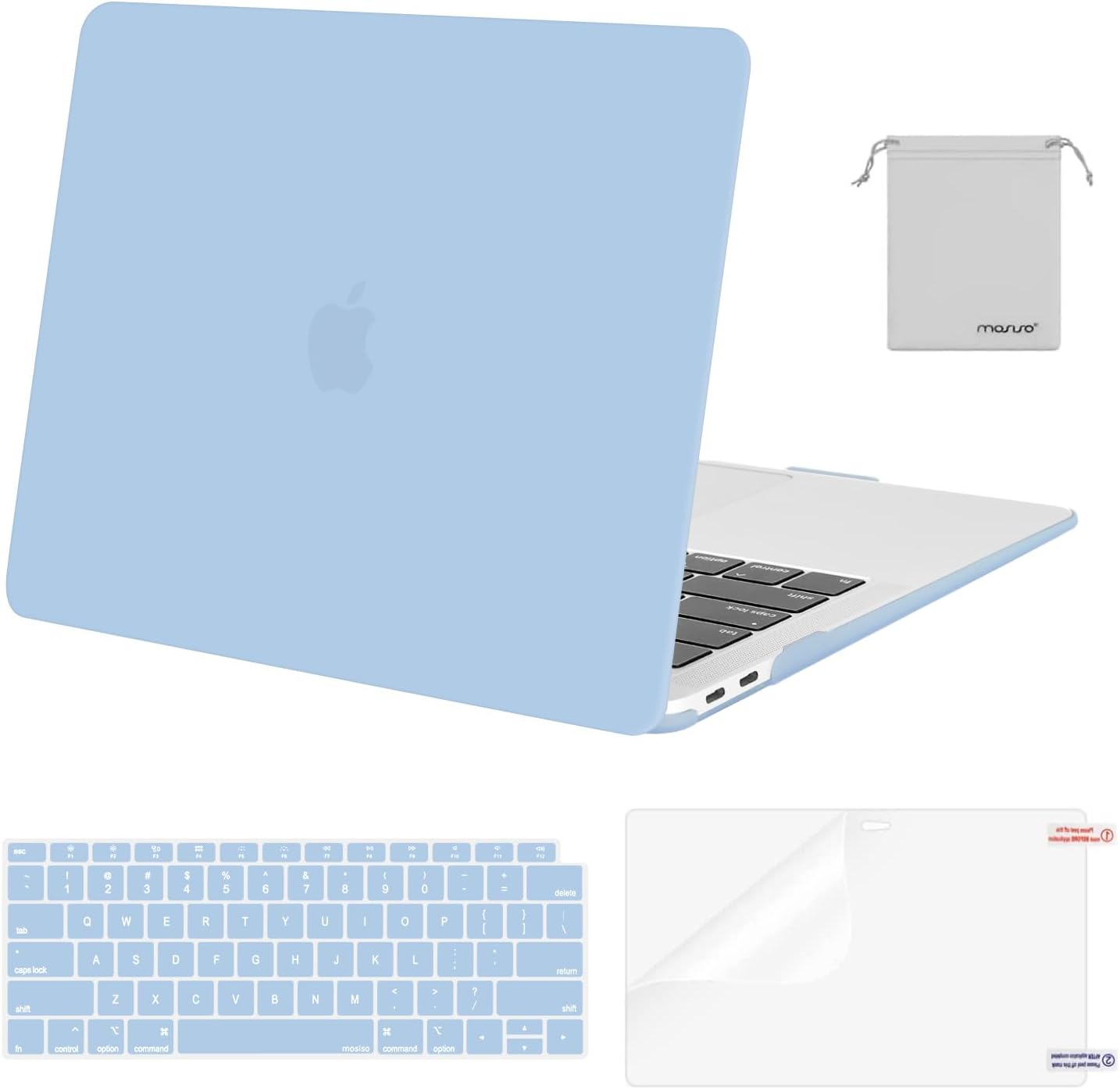 MOSISO Compatible Hard Shell Case for MacBook Air 13-inch (M1) 2021–2018, Airy Blue