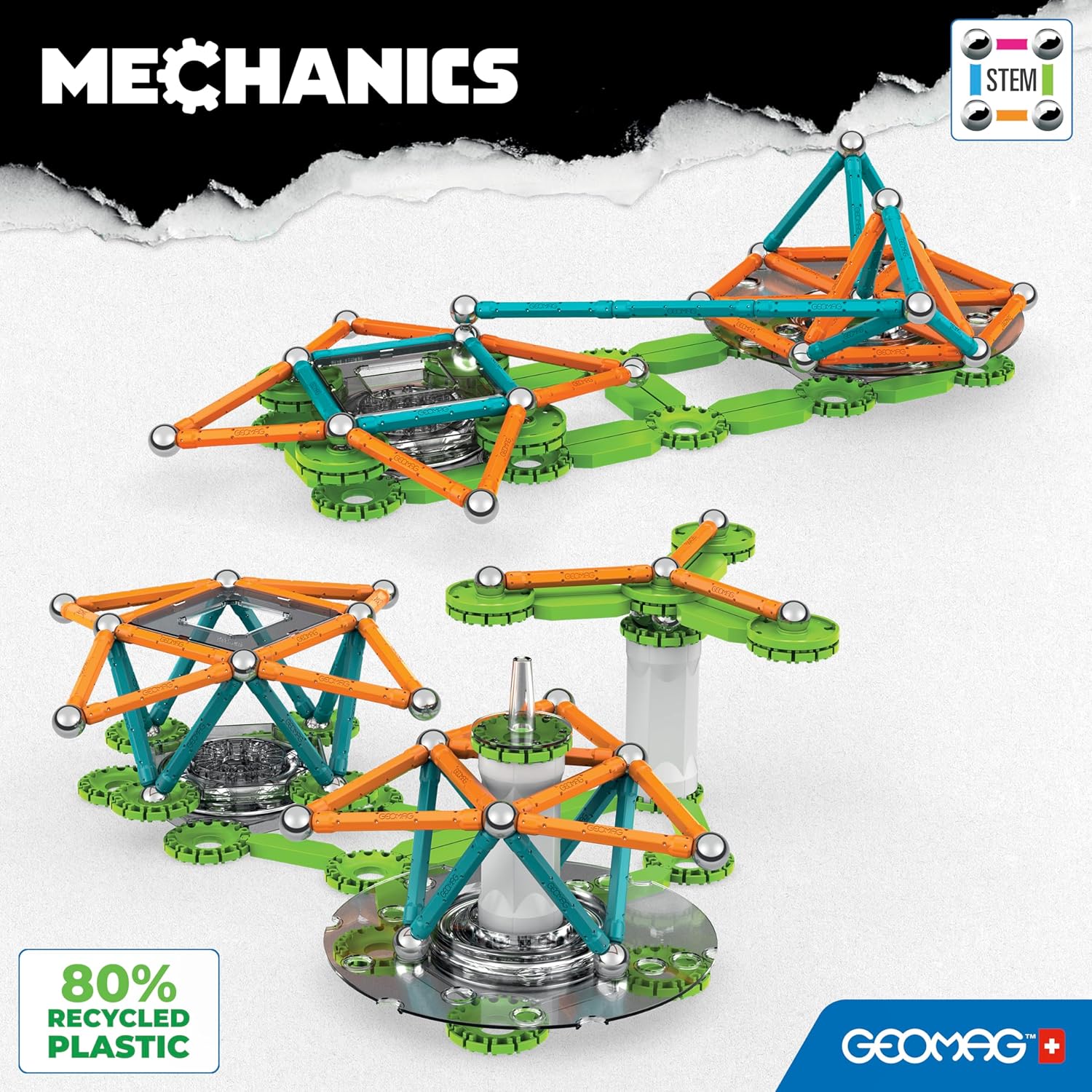 Thumbnail 4 de Geomag Mechanics Motion Gears 🧠 Juego de Construcción Magnético de 160 Piezas