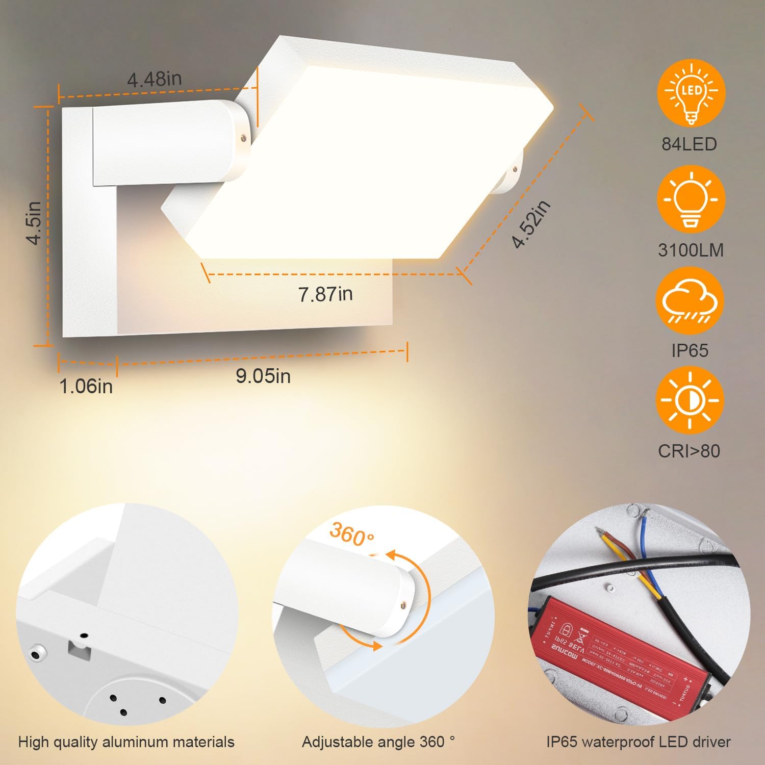 Detalle de Kingwen Bianco 40W Applique da Parete