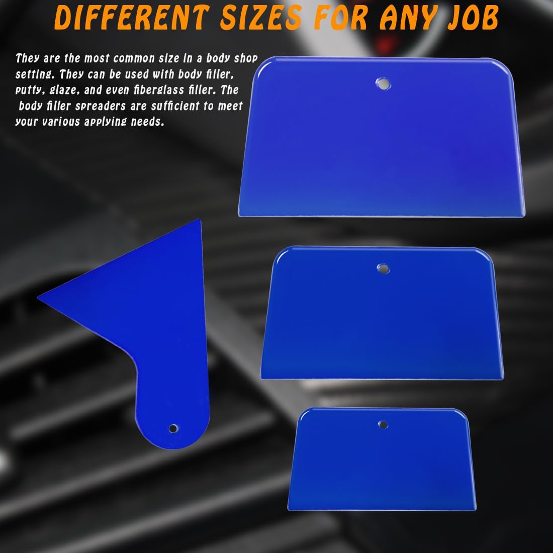 Detalle de 4 Pack Body Filler Spreaders for Automotive Repair – Flexible Plastic 3–6 Inch Spreads