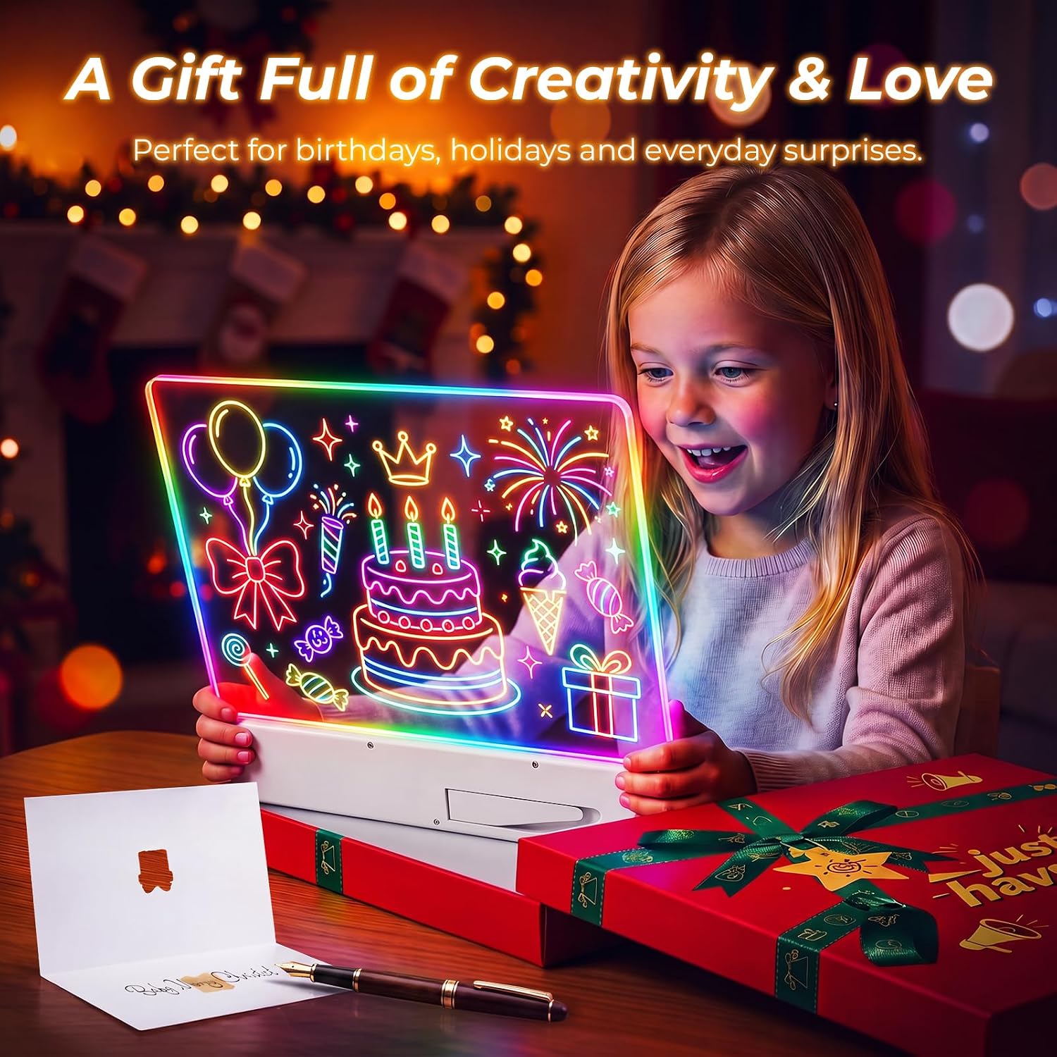 Thumbnail 6 de Mukypixy muk-hbd-2-wt-zhu 16-Inch Rechargeable LED Drawing Board for Kids