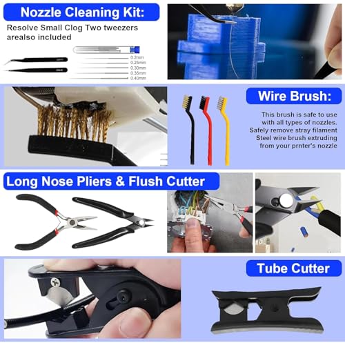 Detalle de YOTINO 209PCS USB 3D Printer Tool Kit – Complete Accessory Set with EVA Case