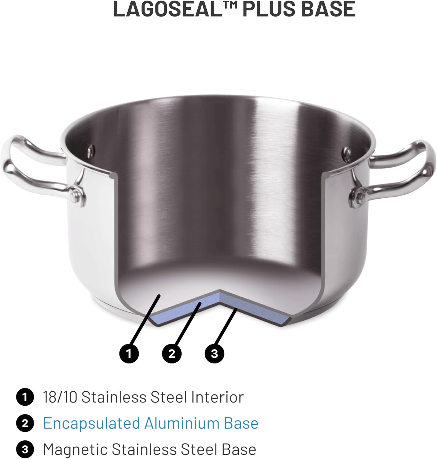 Detalle de Lagostina L853031224 Ambiente 5.2L Stainless Steel Dutch Oven