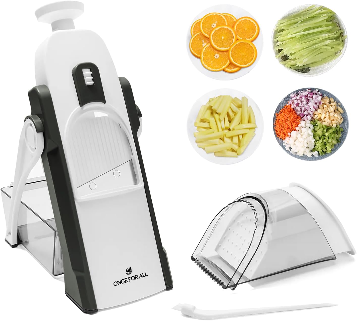 Thumbnail 6 de ONCE FOR ALL Upgrade Safe Mandoline Slicer Plus: Adjustable Dark Gray Vegetable Slicer