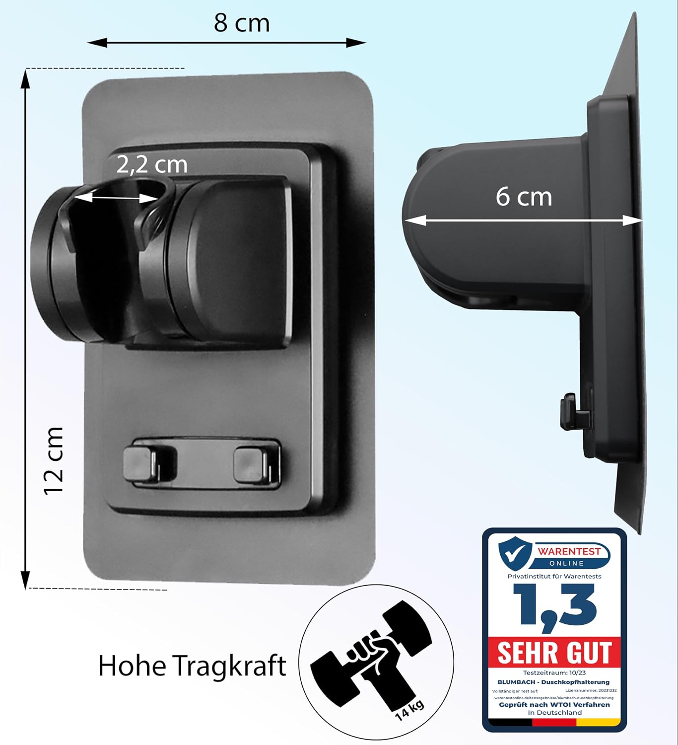 Detalle 2 de Duschkopfhalterung ohne Bohren mit 14 kg