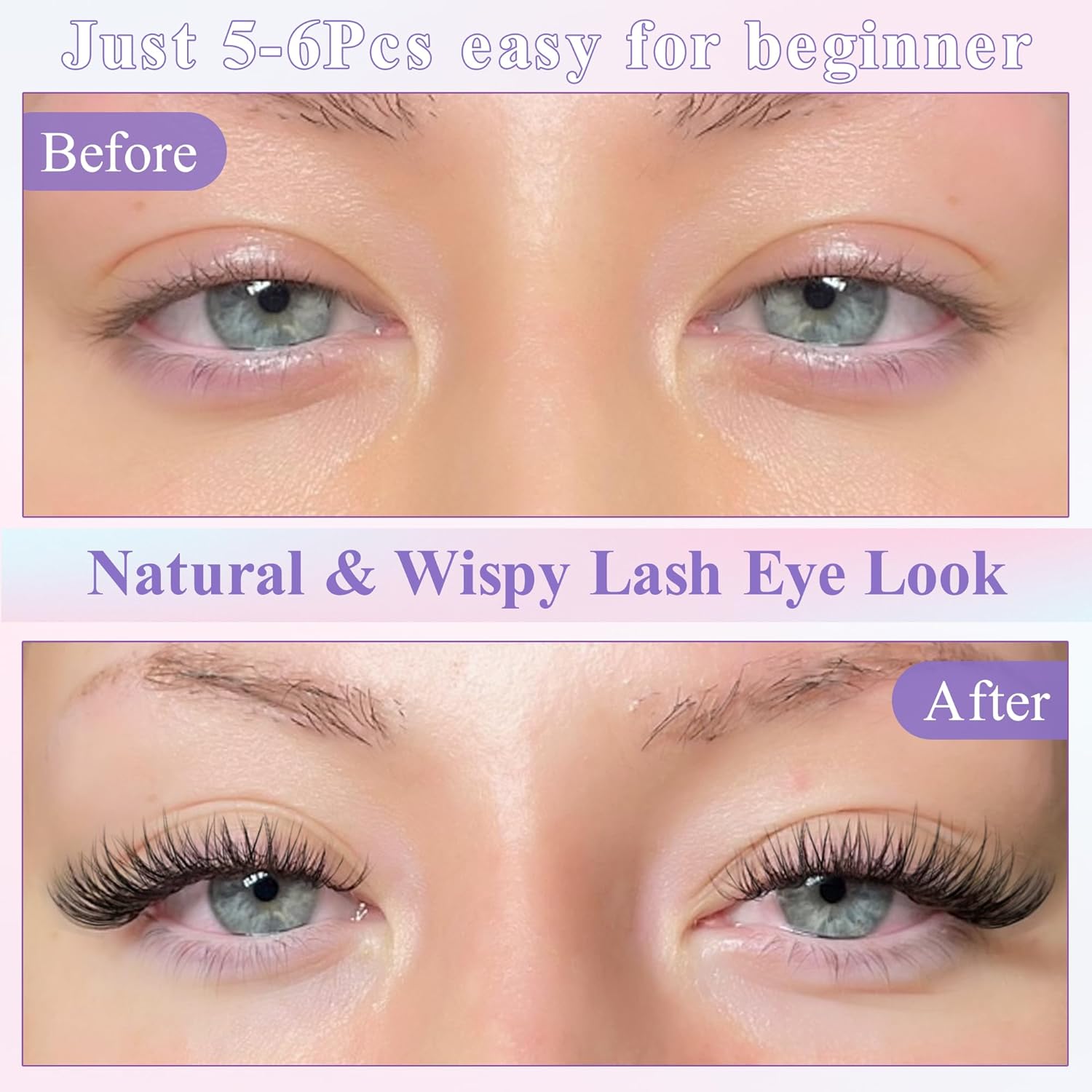 Thumbnail 3 de Wispy Lash Clusters Kit Natural Eyelash Clusters Extensions Kit 144pcs by Wtvane