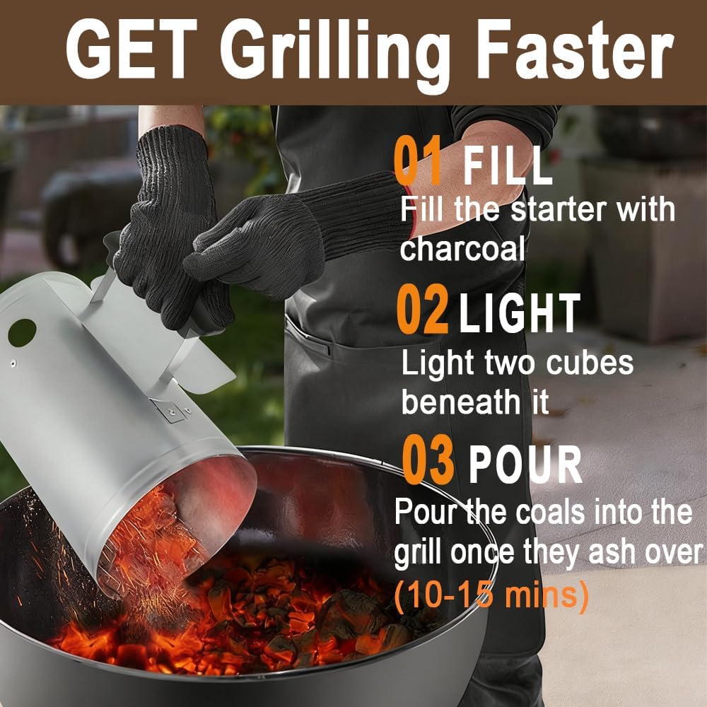 Thumbnail 1 de Beau Jardin Pro-Grade Chimney Starter (galvanised steel) – fast, even ignition for charcoal & briquettes