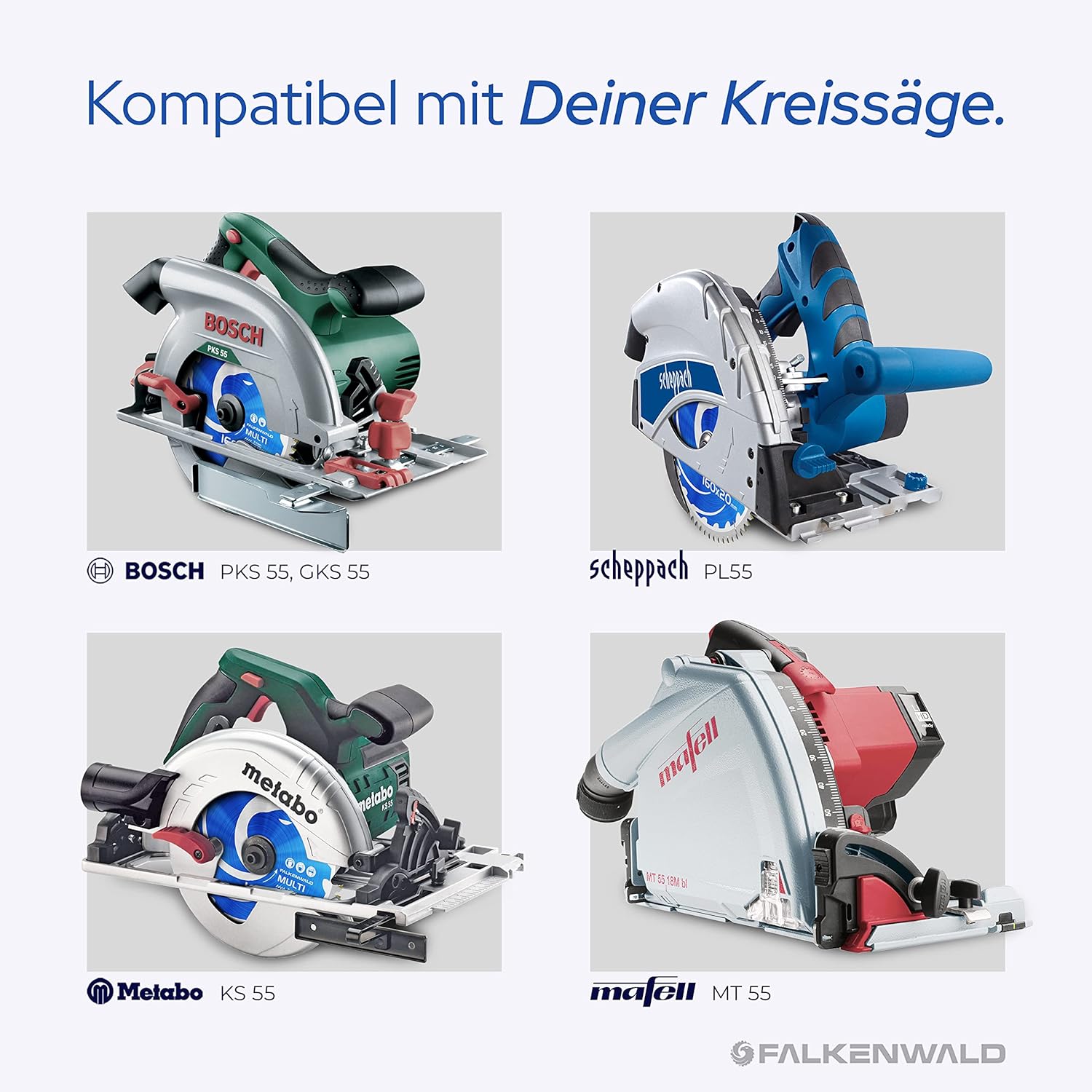 Thumbnail 3 de FALKENWALD Sägeblatt 160x20 mm für Holz, Metall & Alu – kompatibel als 160x20 Kreissägeblatt (u. a. TS55 & Bosch Multi 160)