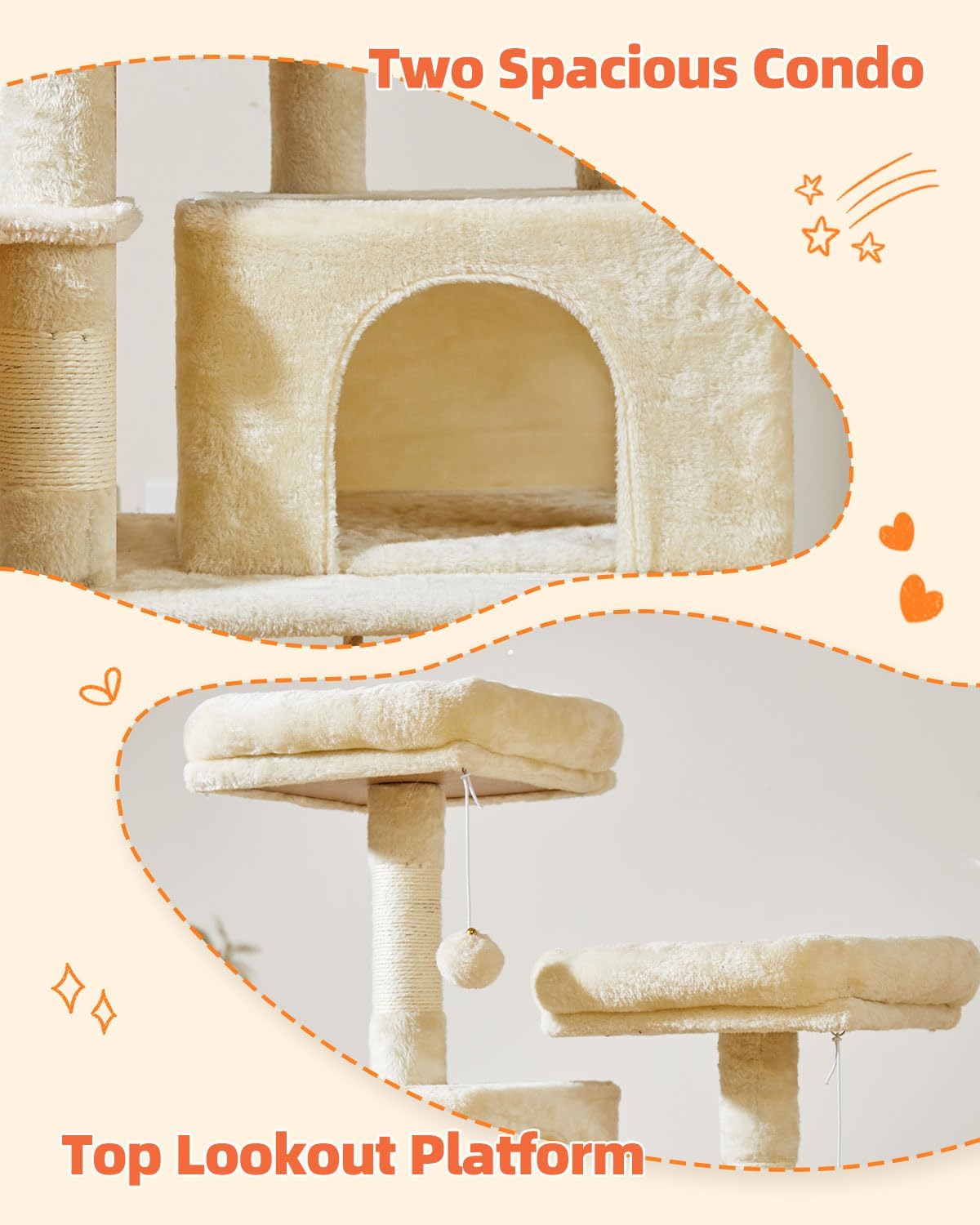 Detalle 2 de Taoqimiao Cat Tree, 67-Inch