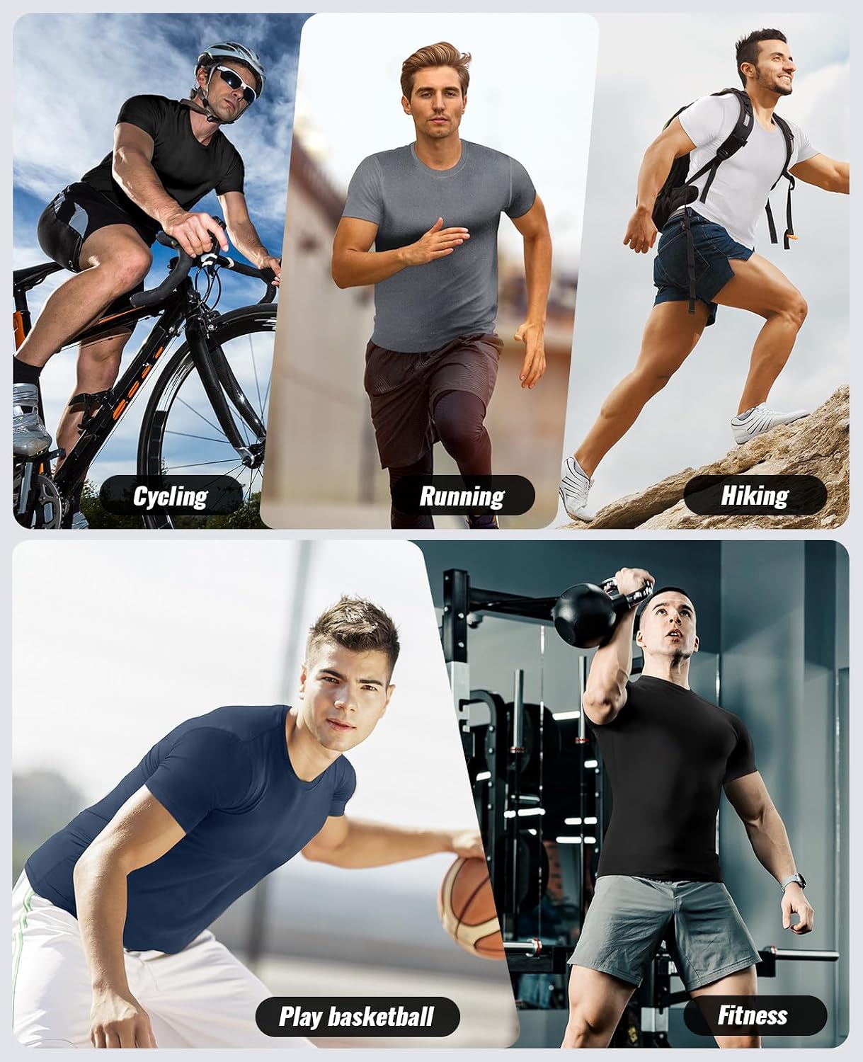 Detalle de Niksa Compression Shirt Men (3 Pack) short sleeve gym & base layer
