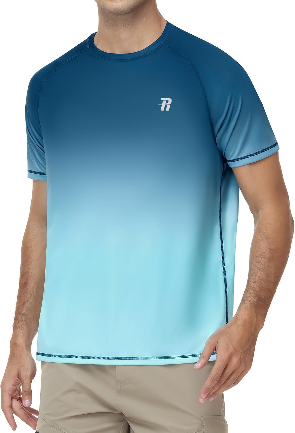 Detalle de Runhit Men’s UPF 50+ Rash Vest Short Sleeve