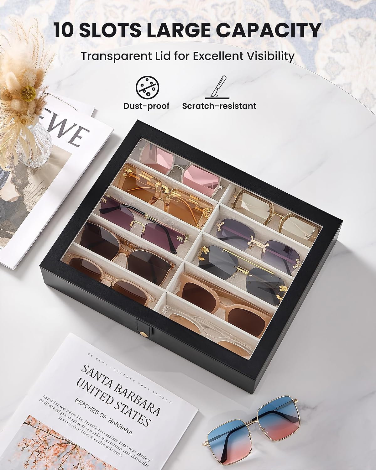 Detalle 2 de Lolalet Sunglasses Organizer Box, 10 Slots