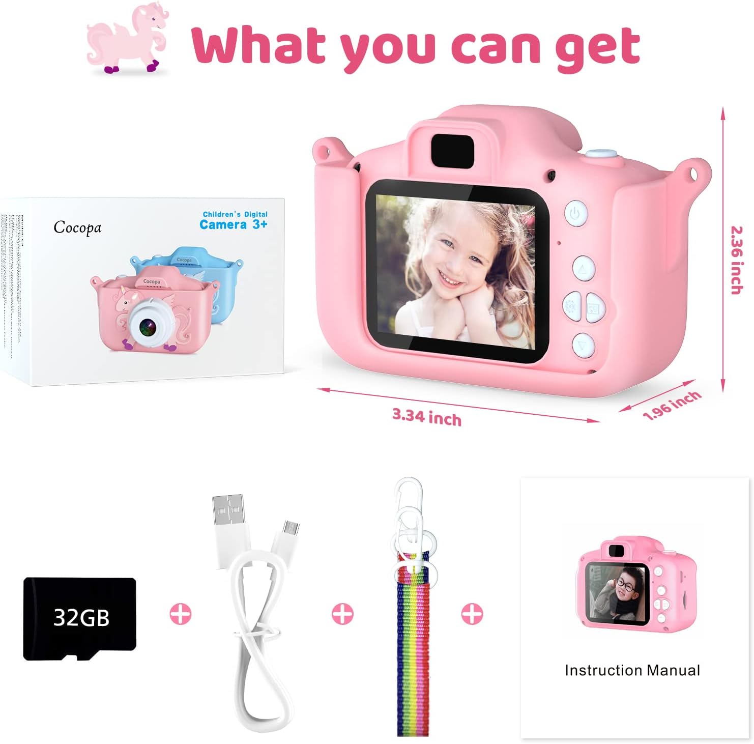 Thumbnail 1 de Cocopa Kids Camera 1080P with 32GB SD
