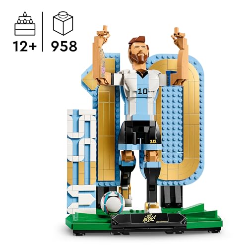 Detalle 2 de LEGO Editions Lionel Messi: Leyenda del Fútbol – Maqueta 3D de Figura y dos poses