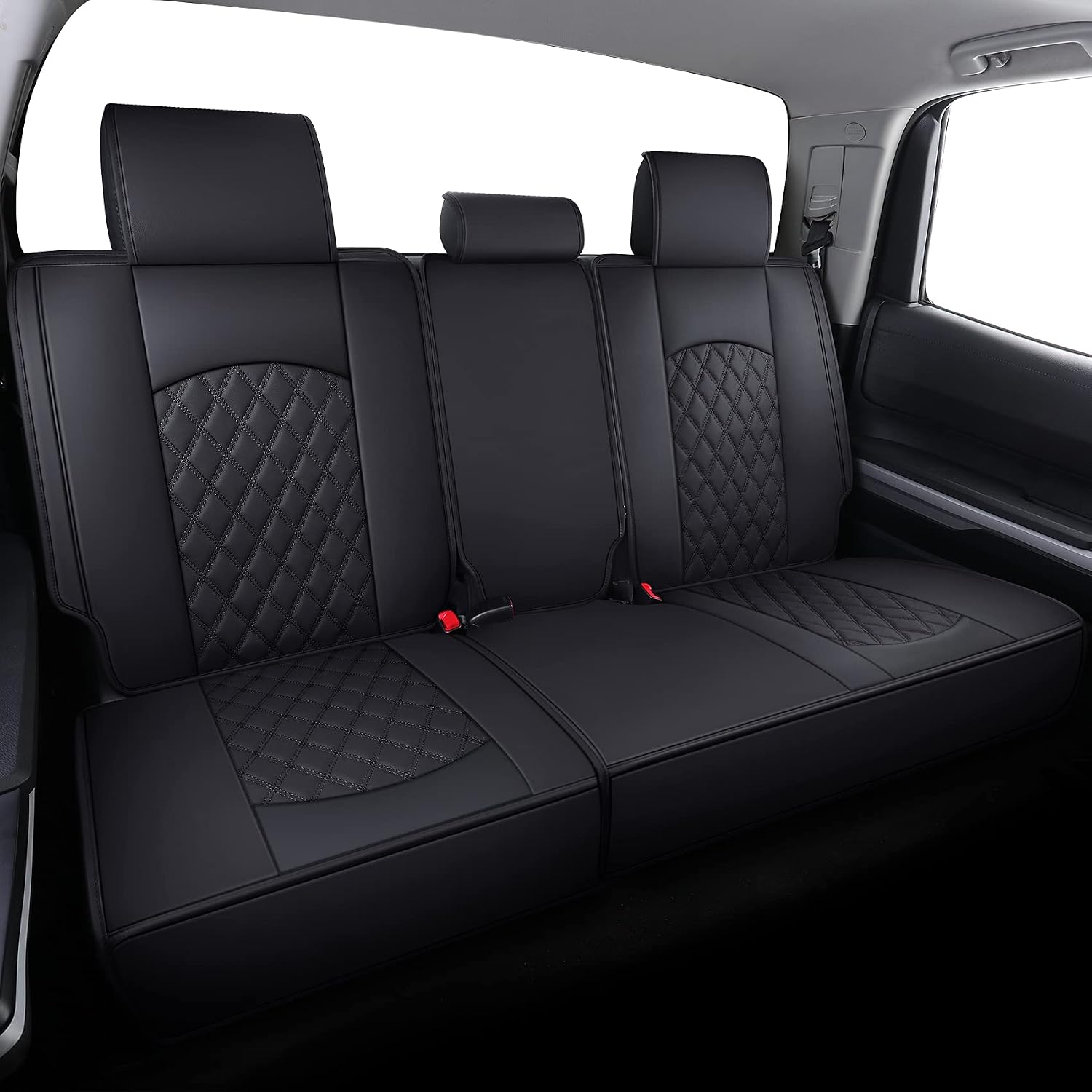 Thumbnail 2 de YIERTAI Tundra Seat Covers for Toyota Tundra (2008–2026) 5-Pcs Full Set, Waterproof Leather, Black