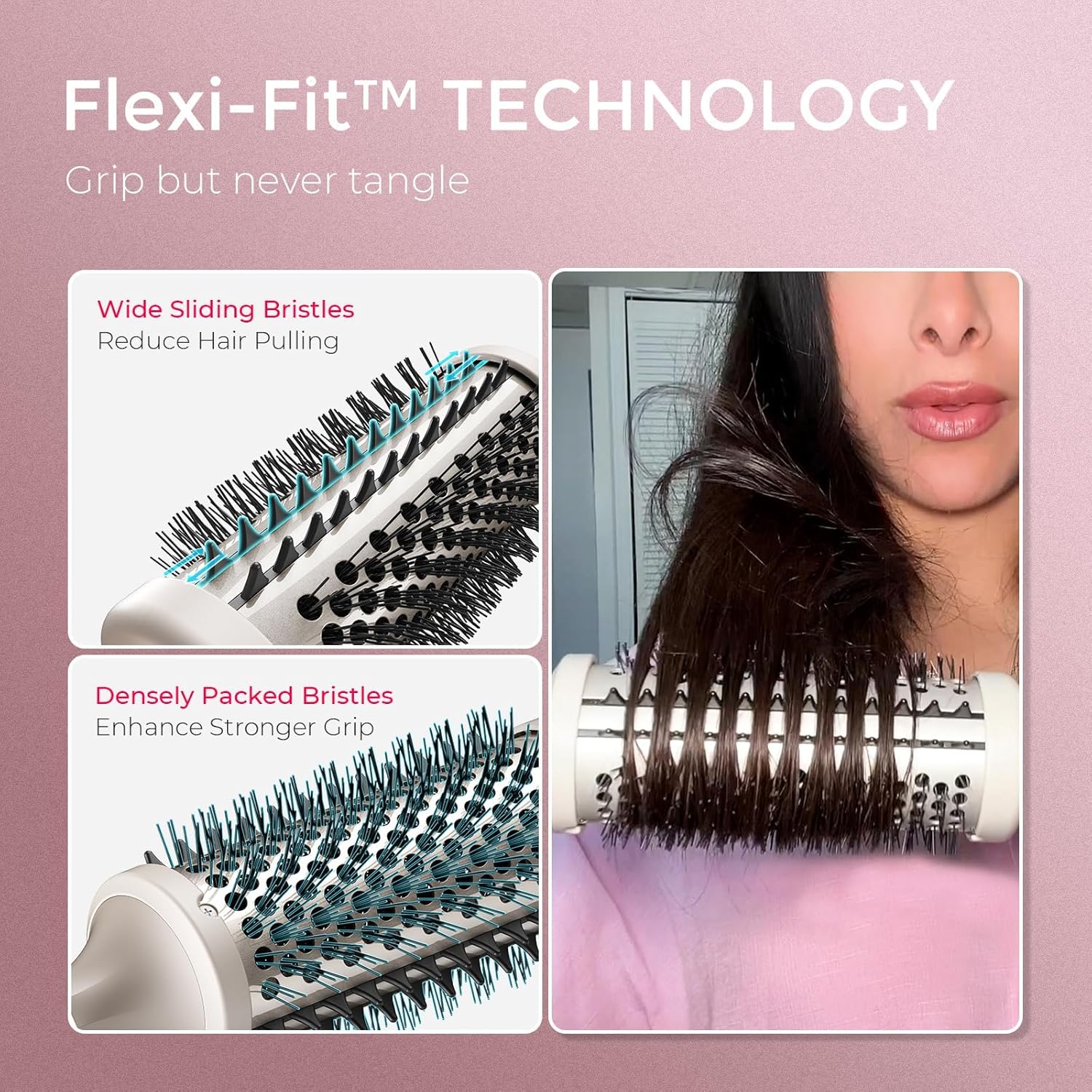 Detalle de TYMO STYLUX Heated 1.7-inch Round Thermal Brush 🎀