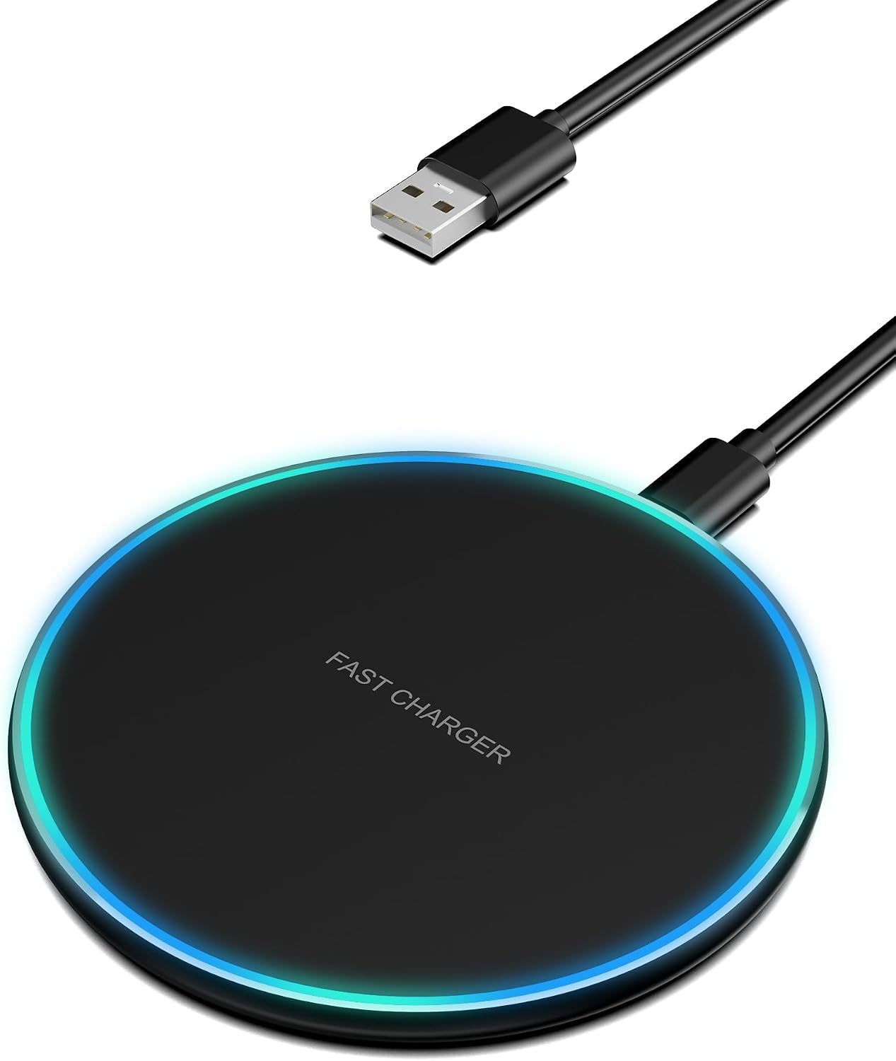 Detalle de Sanicata 15 W trådlös laddare med USB-C och 6,5 mm tunn laddningsplatta