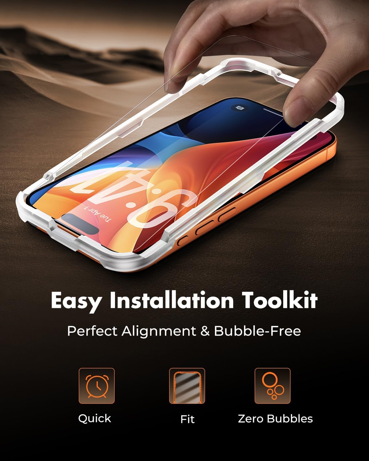 Thumbnail 3 de UNBREAKcable 2-Pack Tempered Glass Screen Protectors for iPhone 17 Pro Max (9H, HD clarity, edge-fit case compatibility)