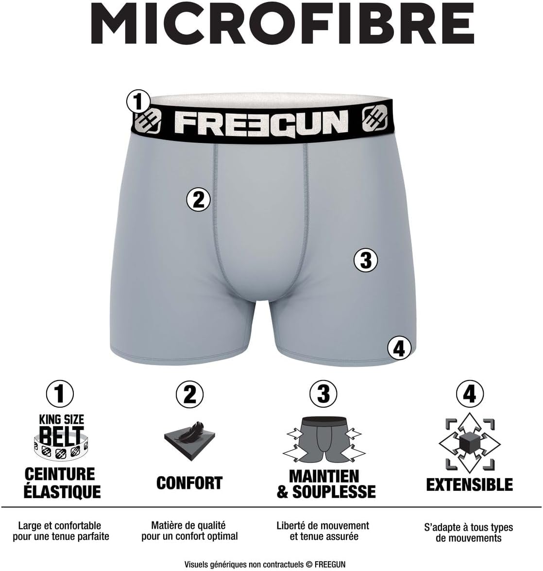 Thumbnail 1 de FREEGUN Boxer Homme Looney Tunes – Lot de 4 (Bugs Bunny, Daffy Duck et Coyote)