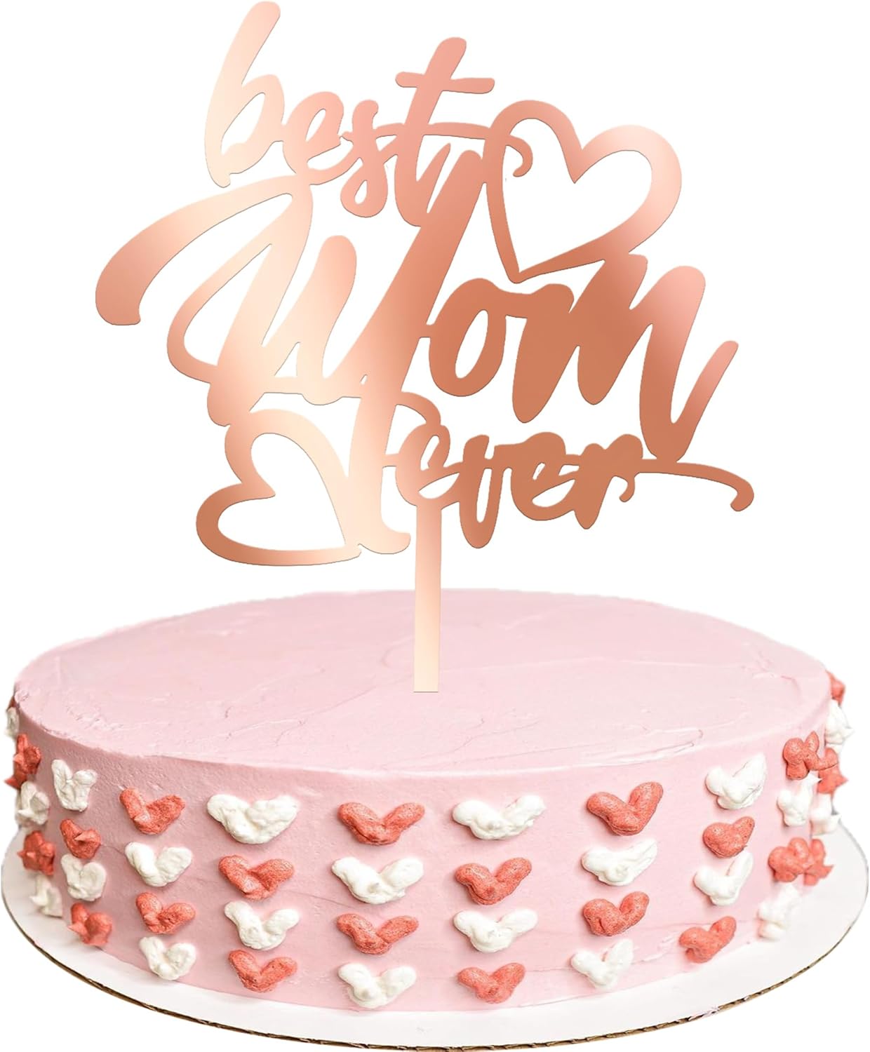 Detalle de Xsstarmi 3 Pack Happy Mother's Day Cake Topper – Rose Gold Acrylic Hearts