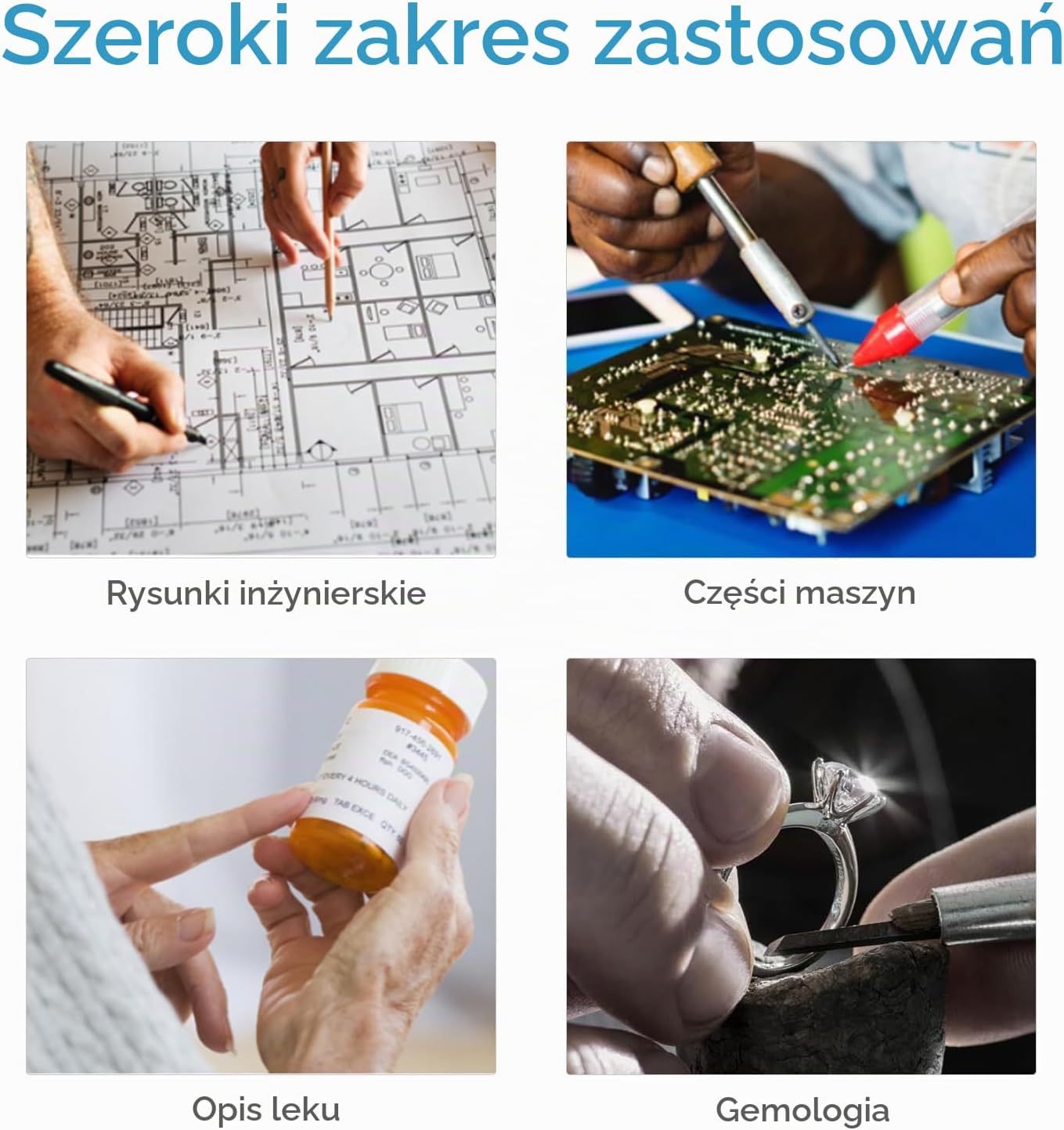 Detalle 2 de Sonew 4× lupa ręczna LED do czytania, składana, z 3 poziomami jasności