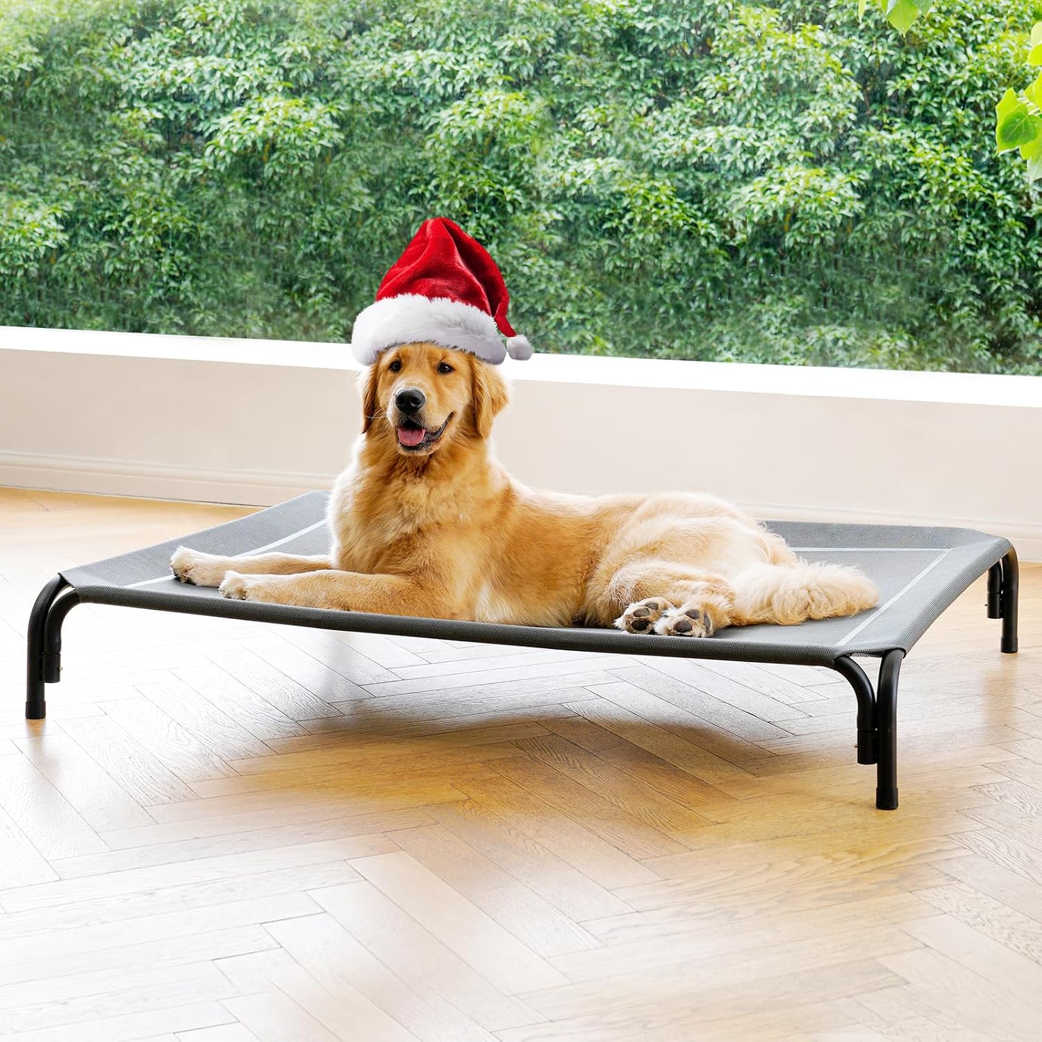 Detalle de DOPEDIO DB1 L G 1 Elevated Dog Bed, Gray Cooling Mesh, Tool-Free Assembly