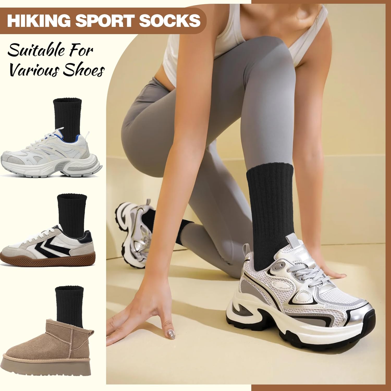 Detalle 2 de EBMORE Merino Wool Thermal Socks 5 Pairs