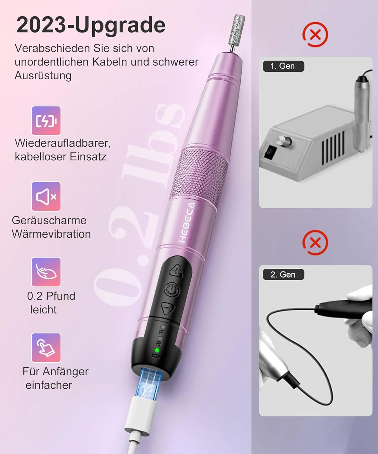 Thumbnail 2 de HEBECA Nagelfräser Set 12 in 1 akkubetrieben