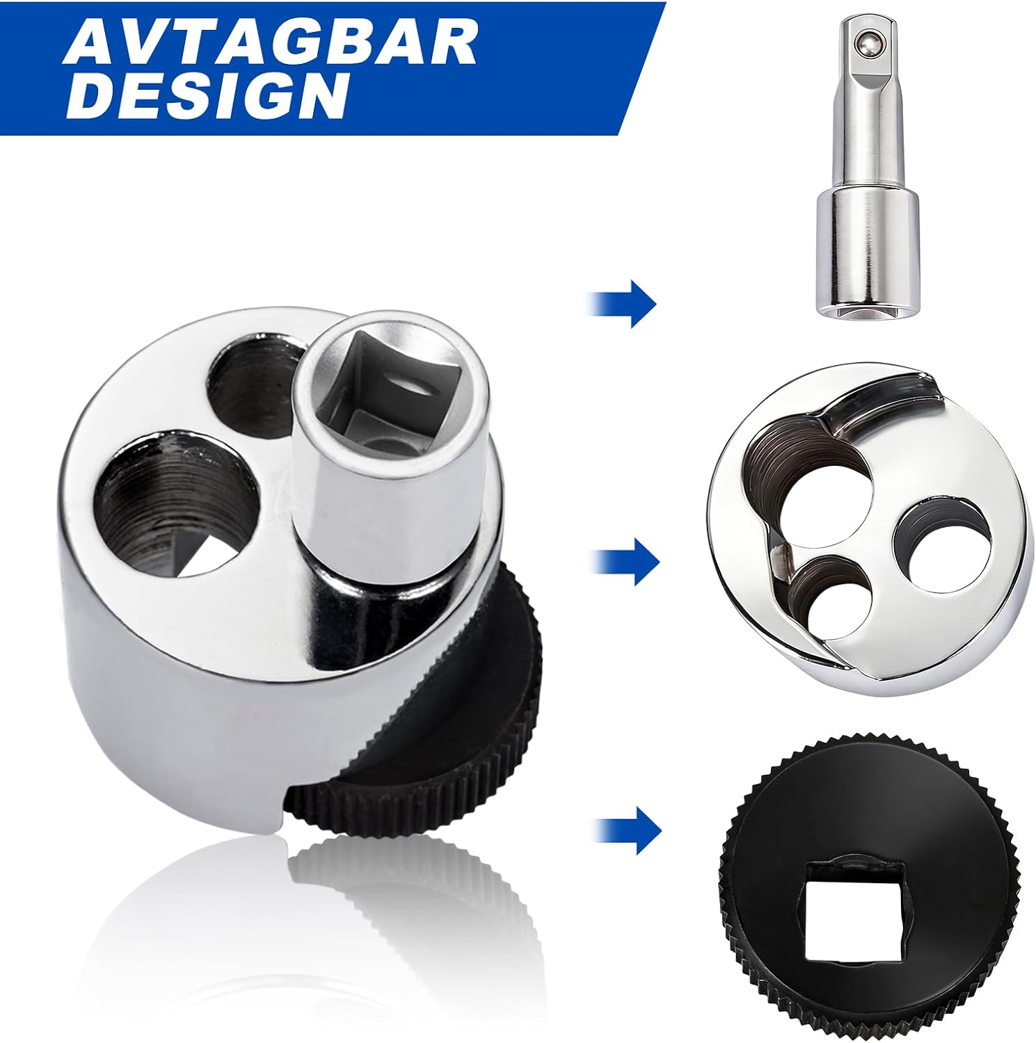 Detalle de Tapeindtrekker voor 6–19 mm met nokmechanisme en aansluiting voor 1/2 inch ratel