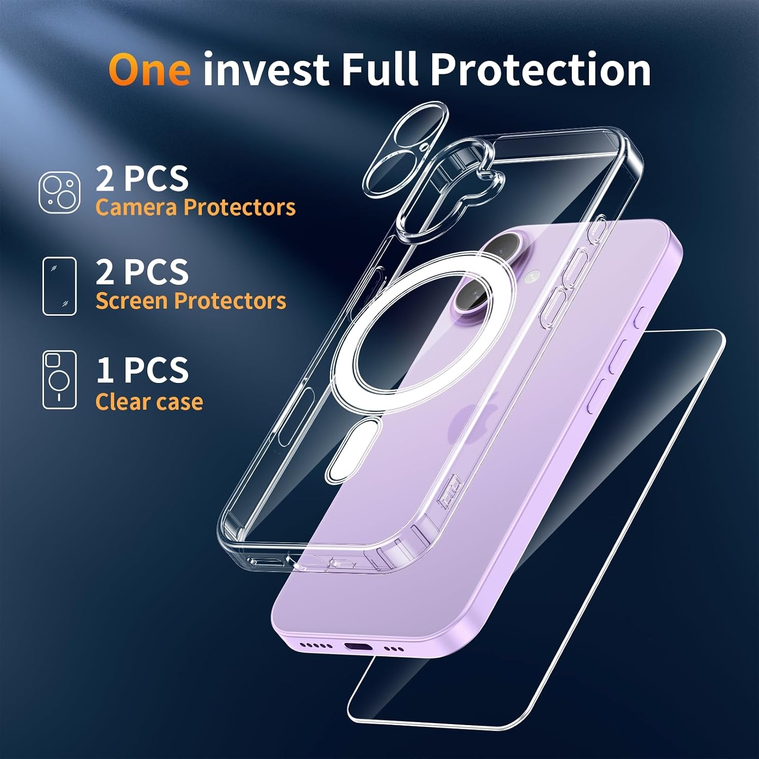 Detalle de YNMEacc 5 in 1 Magnetic iPhone 17 Case 6.3-inch