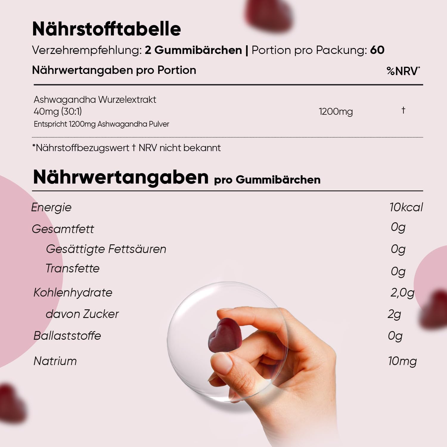 Thumbnail 2 de Ashwagandha Gummies (WeightWorld) – 120 vegane Gummibärchen mit 1.200 mg pro Portion, Himbeergeschmack