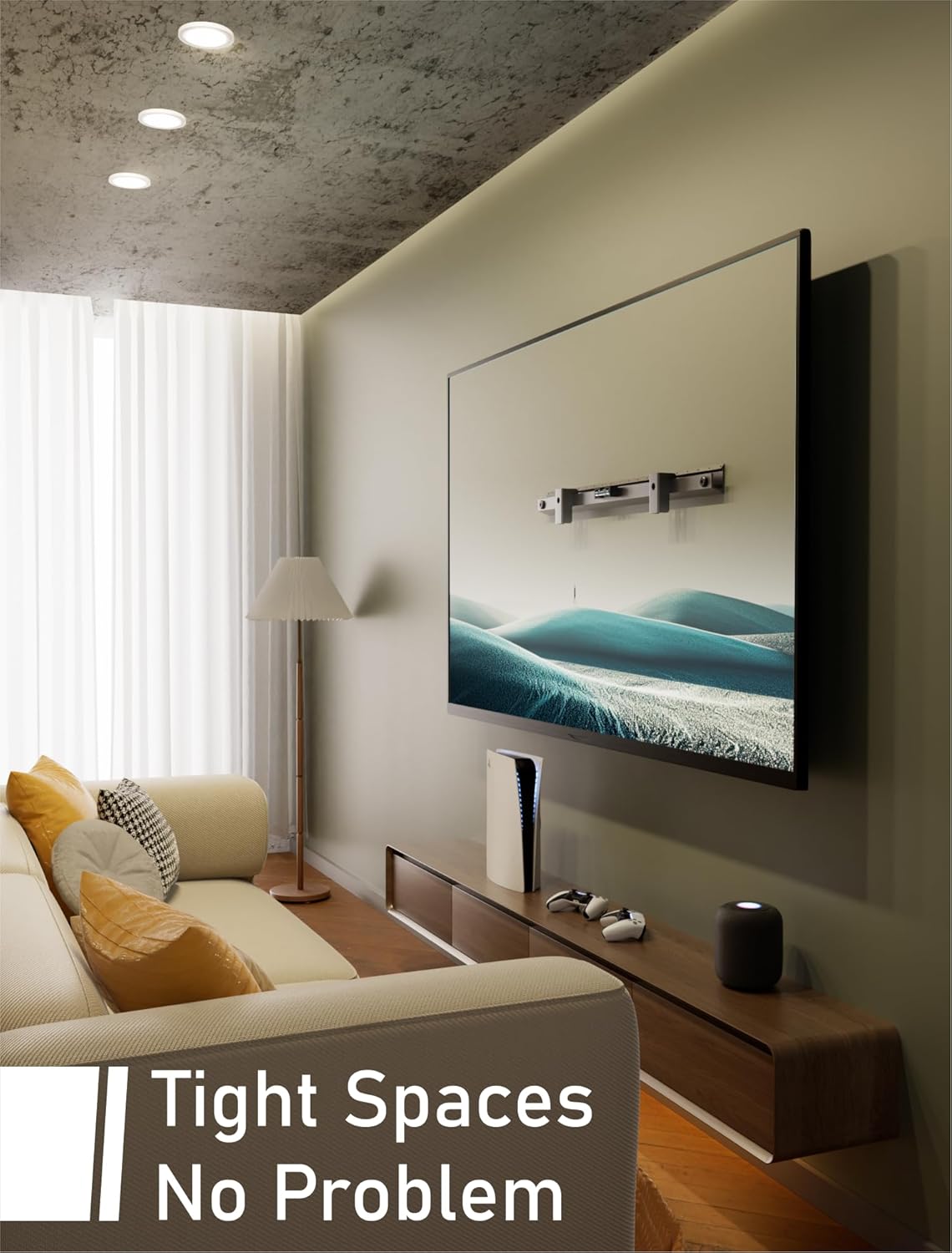 Thumbnail 4 de No Stud TV Wall Mount (No Drill) for 22–55" TVs, Low Profile Drywall Hanger up to 100 lbs