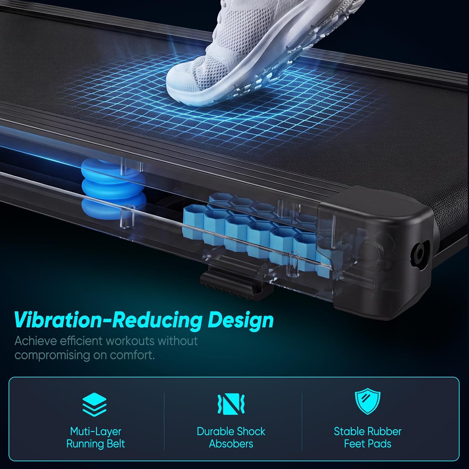 Detalle 1 de NEWBULIG PBJ-FS01 Walking Pad Treadmill with Handle Bar and LED Display