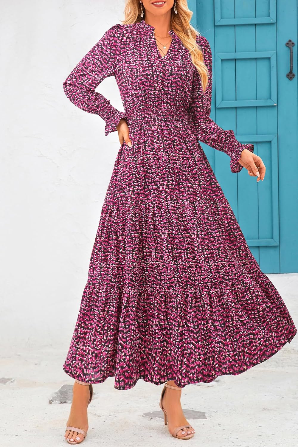 Thumbnail 4 de PRETTYGARDEN Floral Maxi Dress 2026 V‑Neck