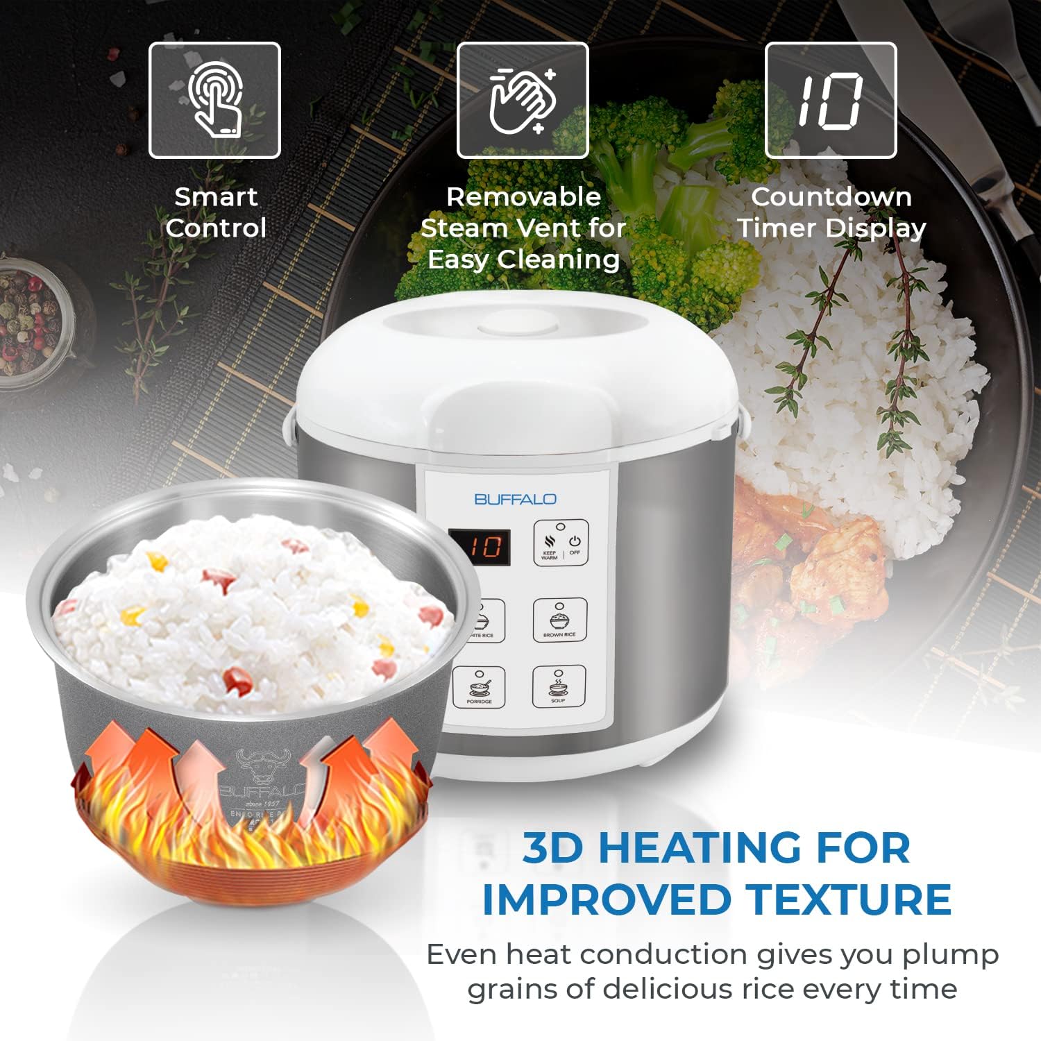 Thumbnail 4 de Buffalo Classic Rice Cooker 10-Cup rice cooker 🍚