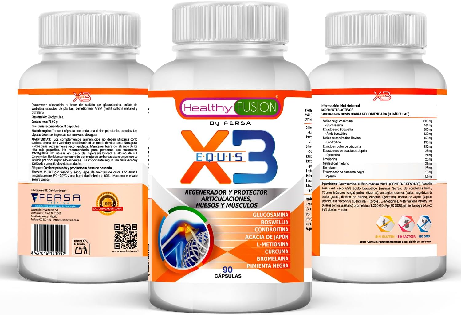 Thumbnail 4 de Healthy Fusion X3 Cúrcuma con Glucosamina y Condroitina 💊