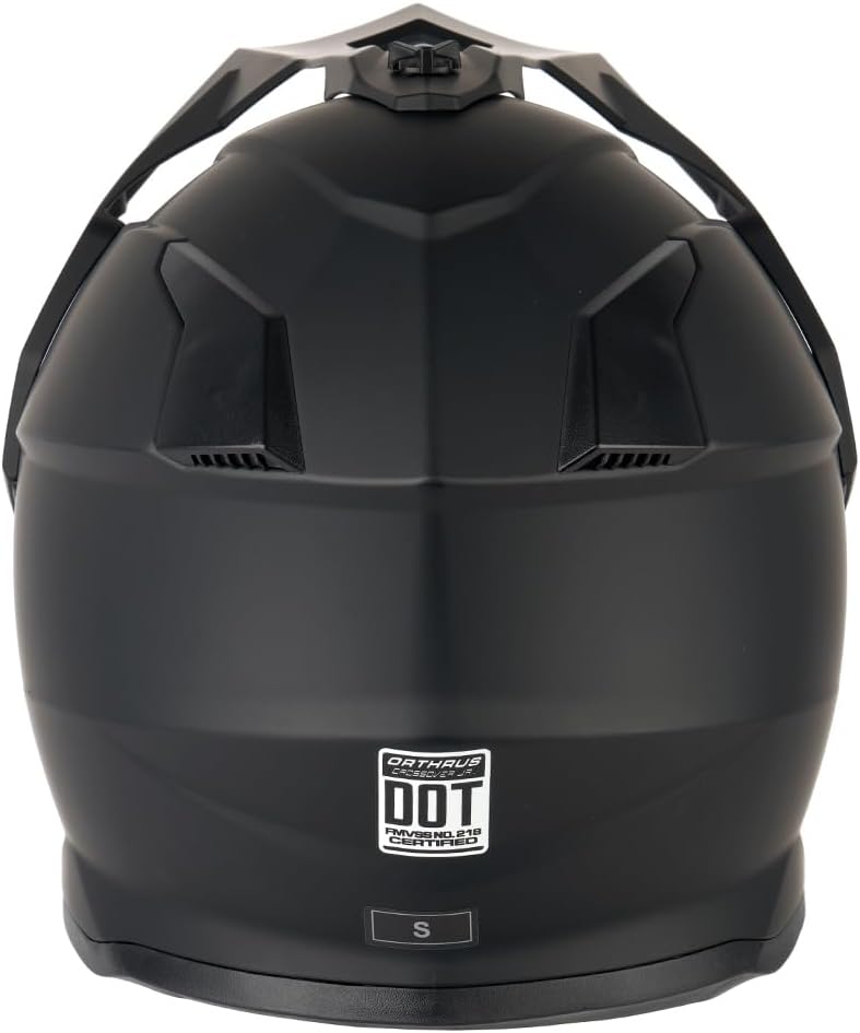 Detalle de Orthrus Youth Dirt Bike Helmet DOT Approved Dual Sport Full Face Helmet (Matte Black, X-Large)