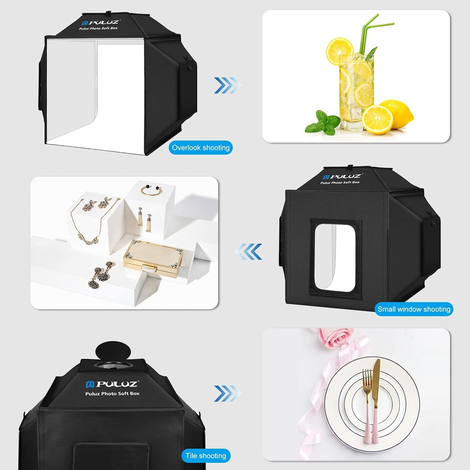 Thumbnail 5 de PULUZ 40cm Light Box & Softbox for Photography – Multi‑angle mini studio with 480 LEDs
